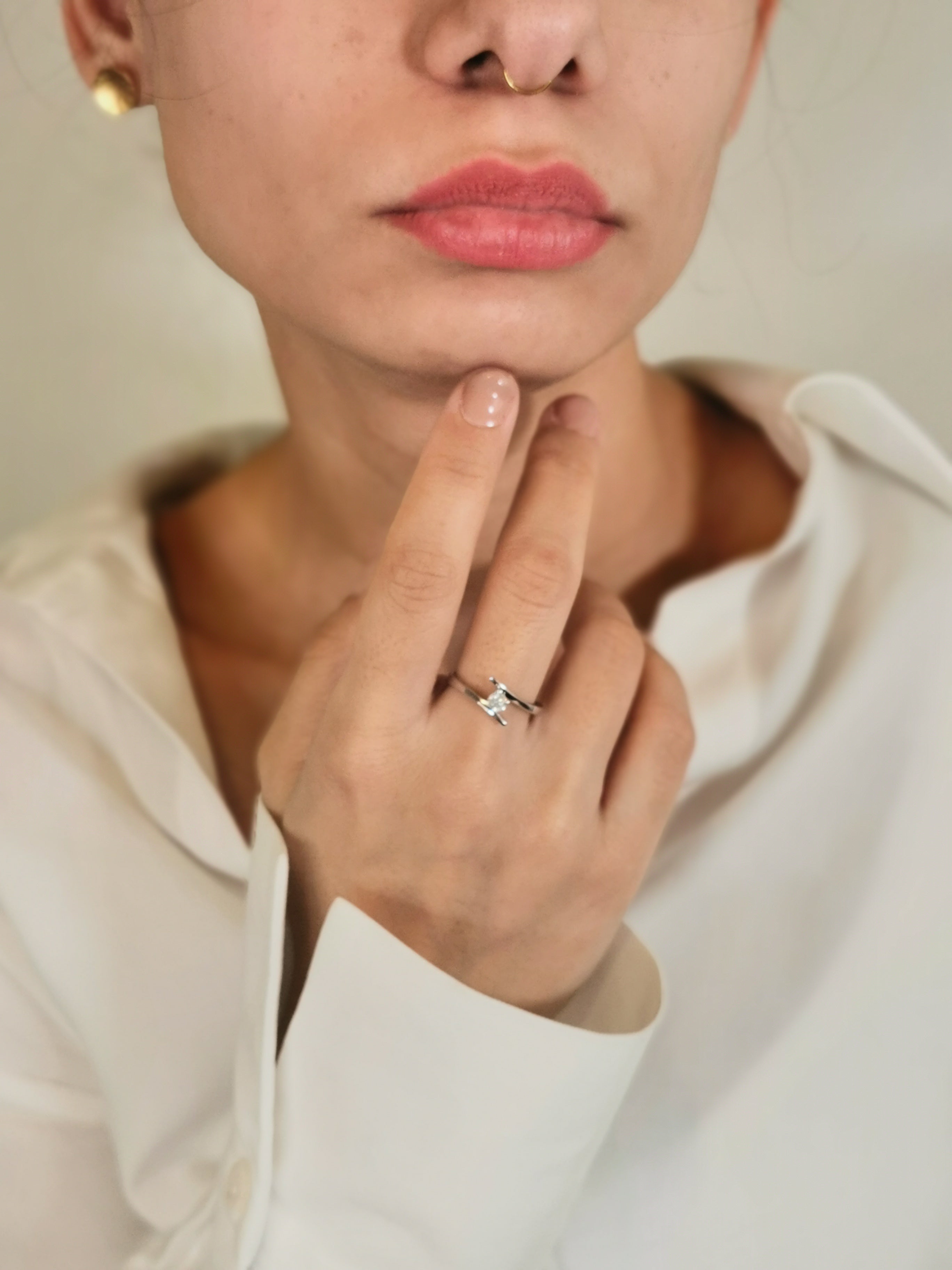 14k Elegant Solitaire Diamond Engagement Ring