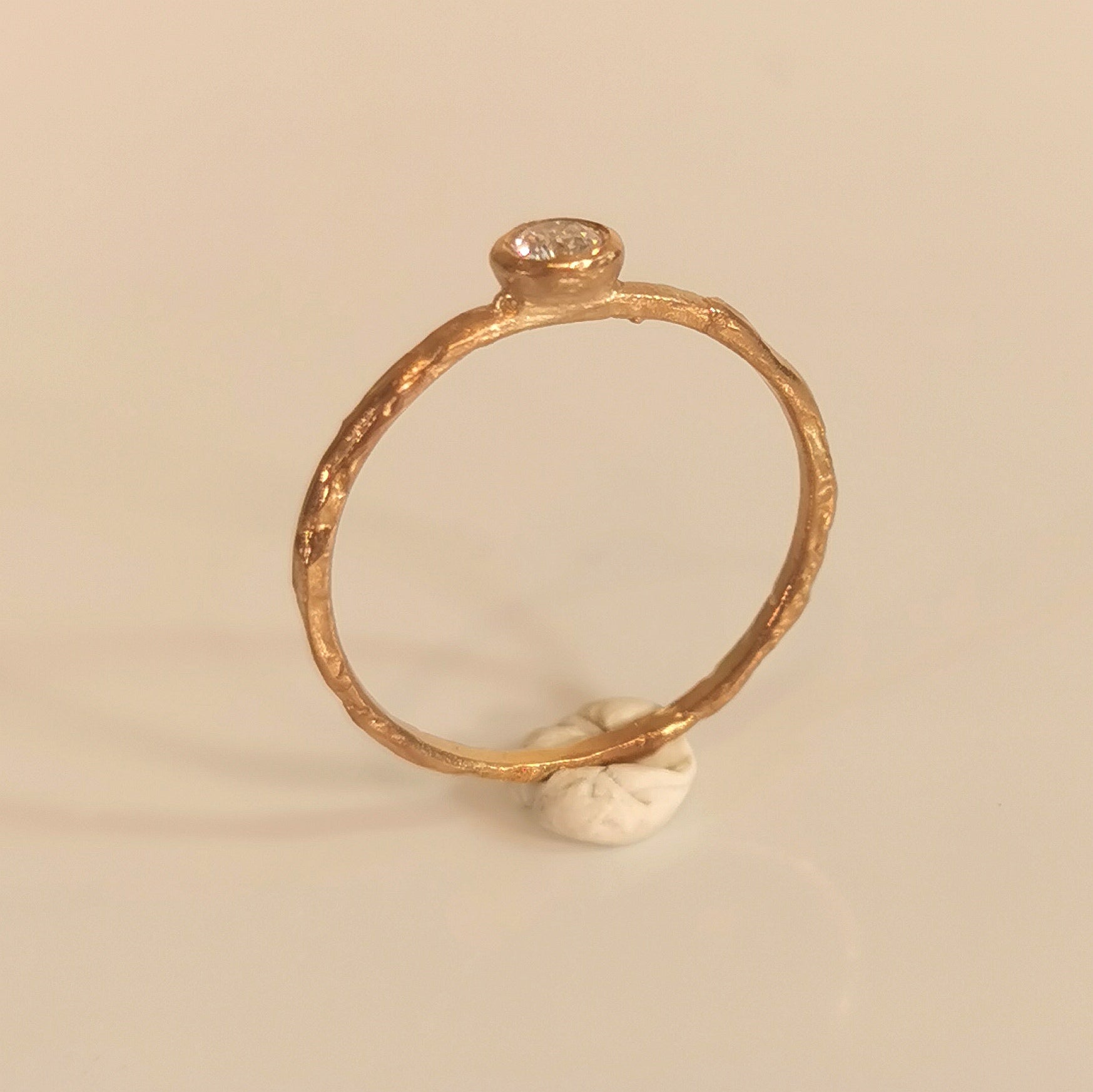 Minimalistic Promise Ring, Bezel Set Diamond Engagement Ring