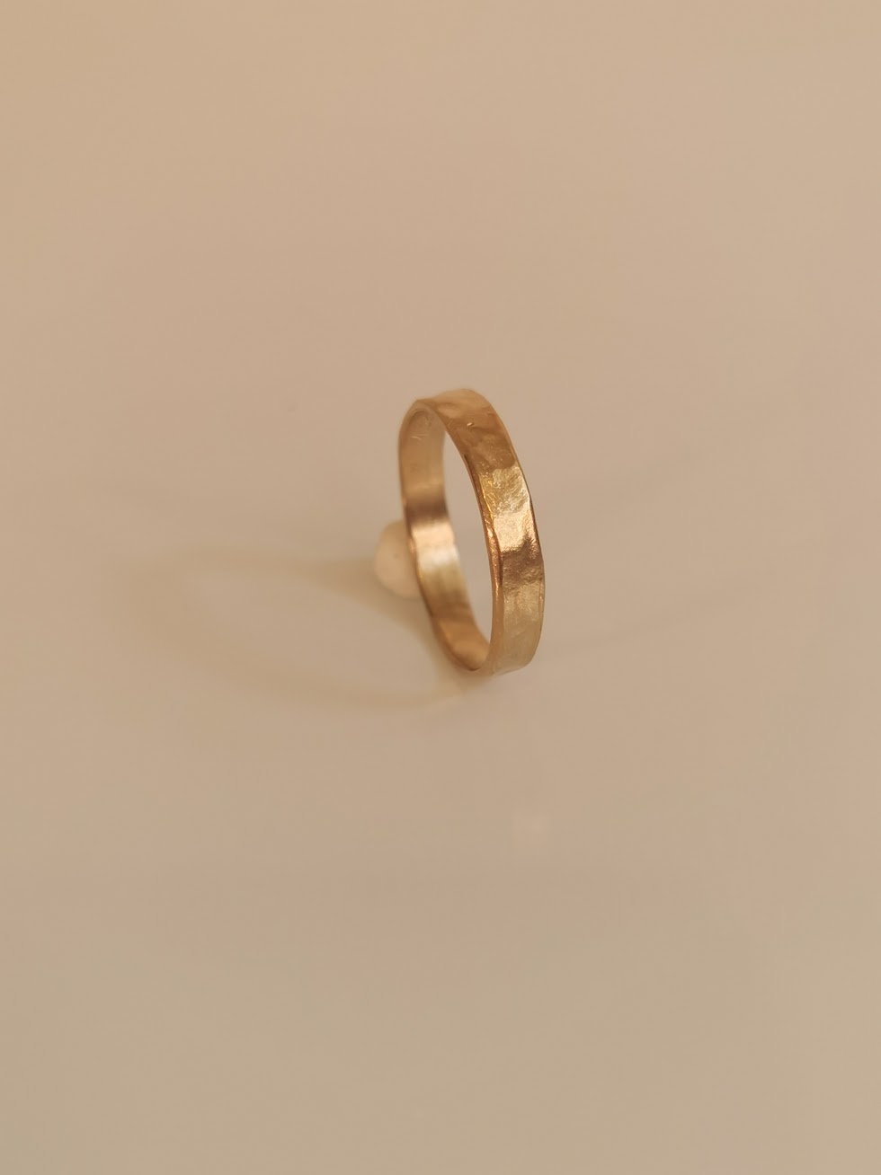 Hammered Gold Wedding Band,Slim 4mm Stacking Ring