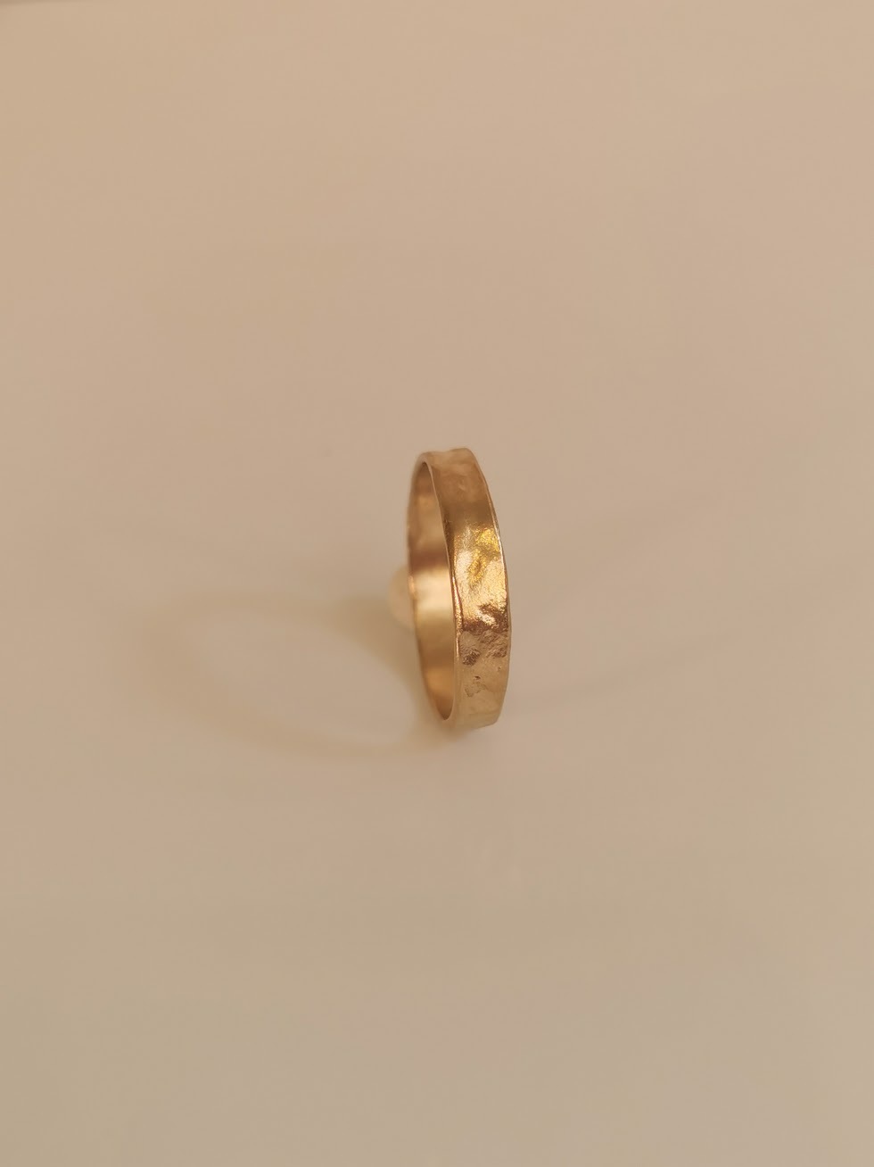 Hammered Gold Wedding Band,Slim 4mm Stacking Ring