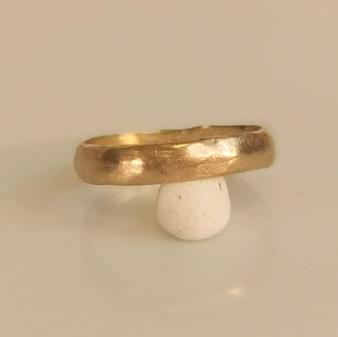 Organic Gold Wedding Band, Minimal Everyday Band