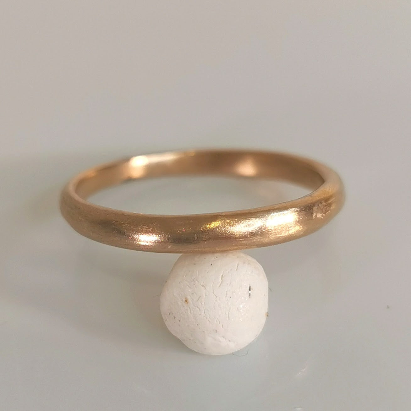 Solid Gold Slim Wedding Band, Minimal Comfort Fit Stacking Ring