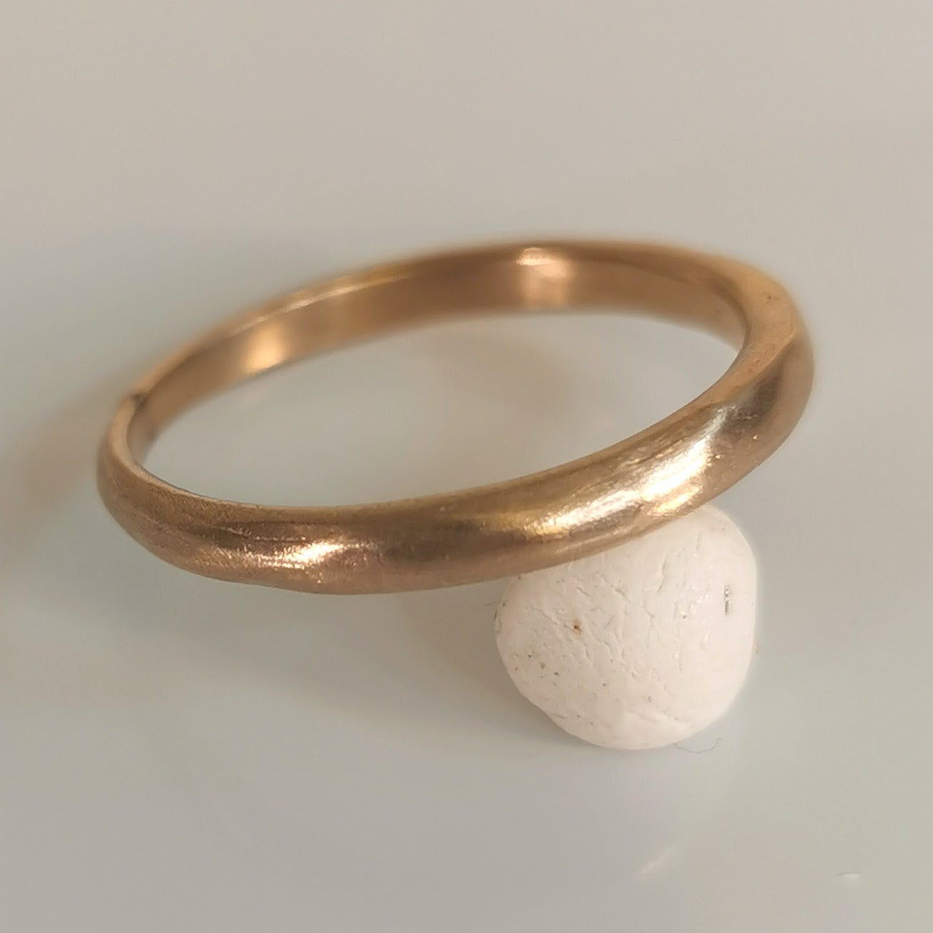 Solid Gold Slim Wedding Band, Minimal Comfort Fit Stacking Ring