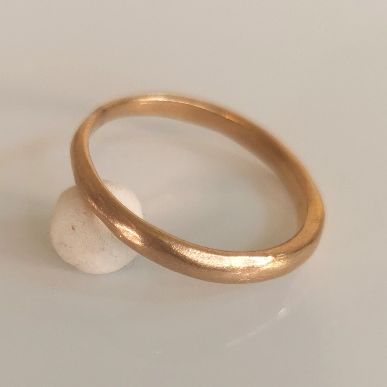 Solid Gold Slim Wedding Band, Minimal Comfort Fit Stacking Ring