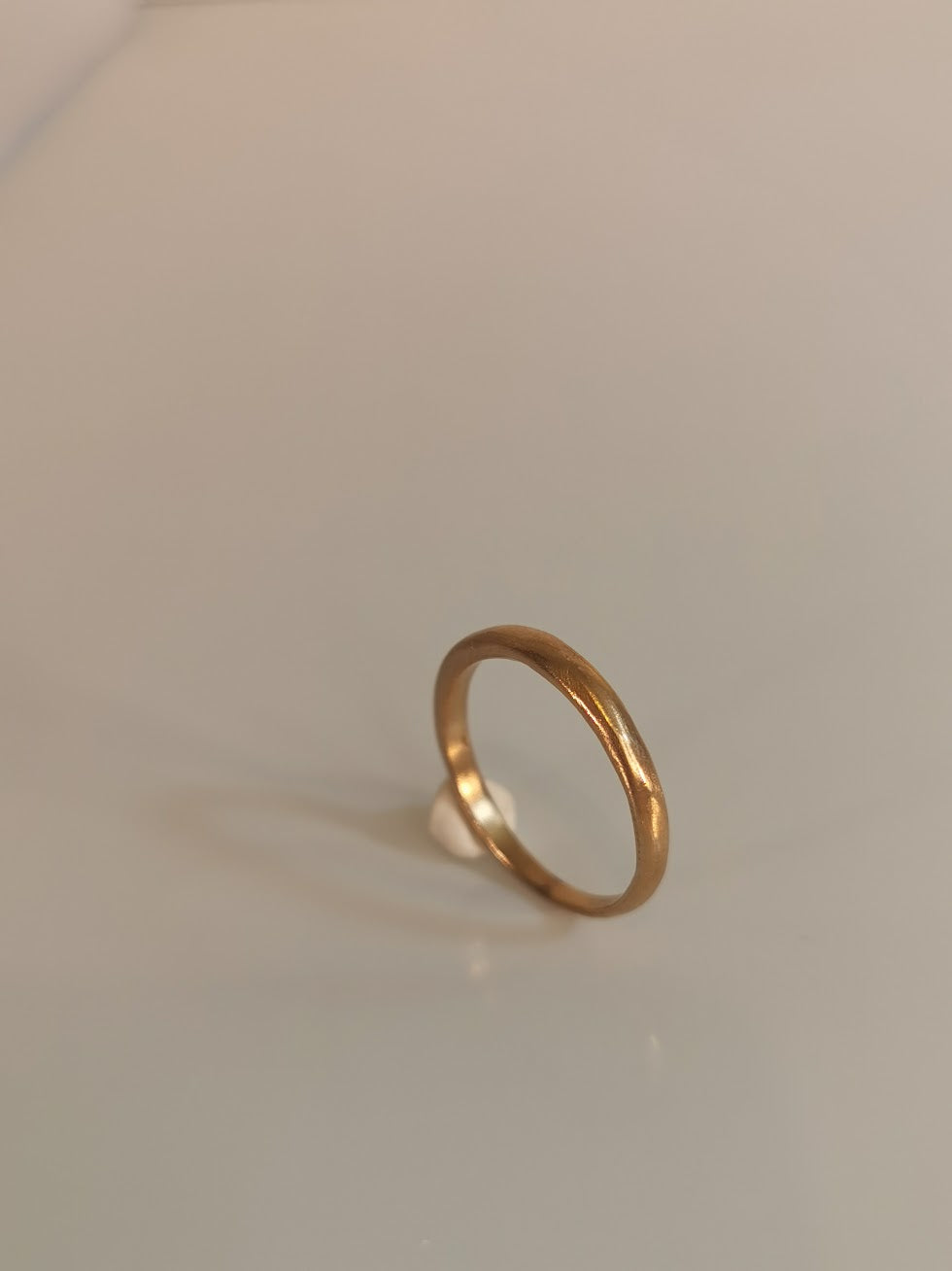 Solid Gold Slim Wedding Band, Minimal Comfort Fit Stacking Ring