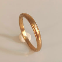 Solid Gold Slim Wedding Band, Minimal Comfort Fit Stacking Ring