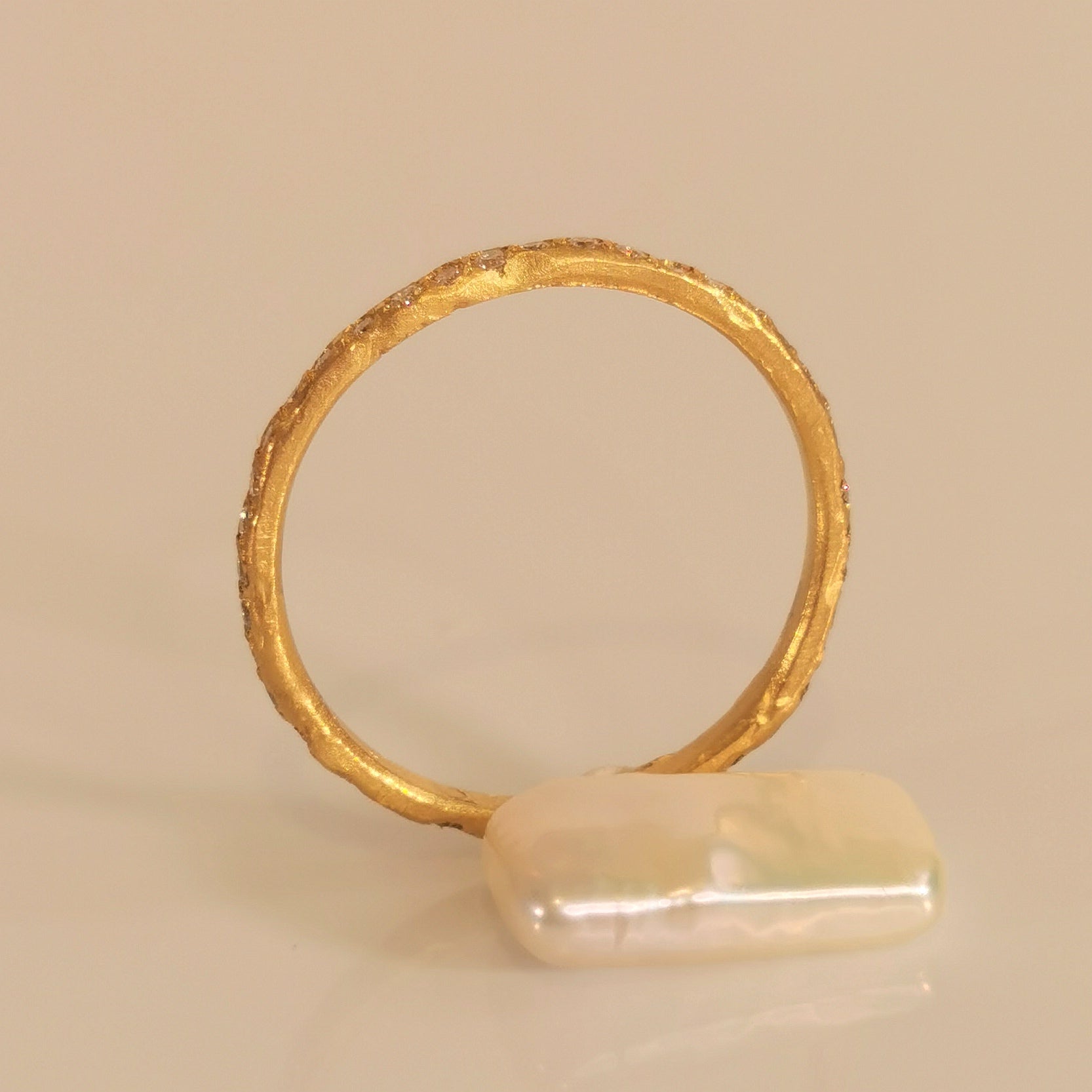 22k Gold Diamond Eternity Band, Unique Stackable Engagement Ring