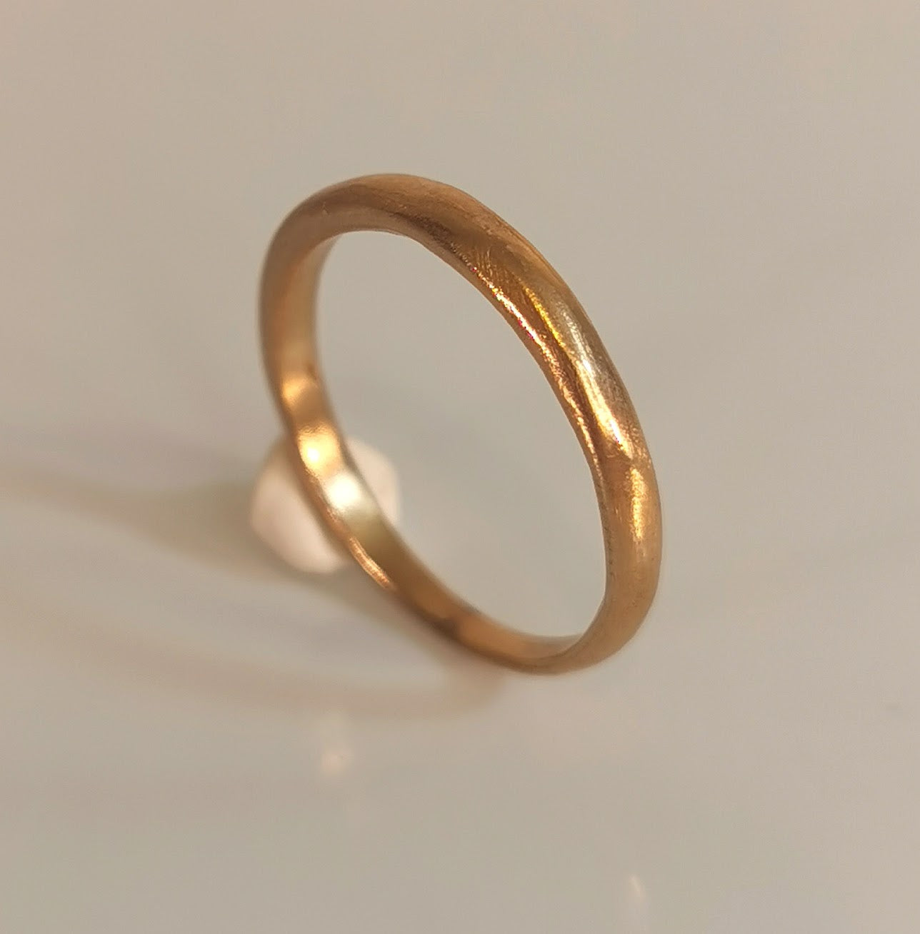 Solid Gold Slim Wedding Band, Minimal Comfort Fit Stacking Ring