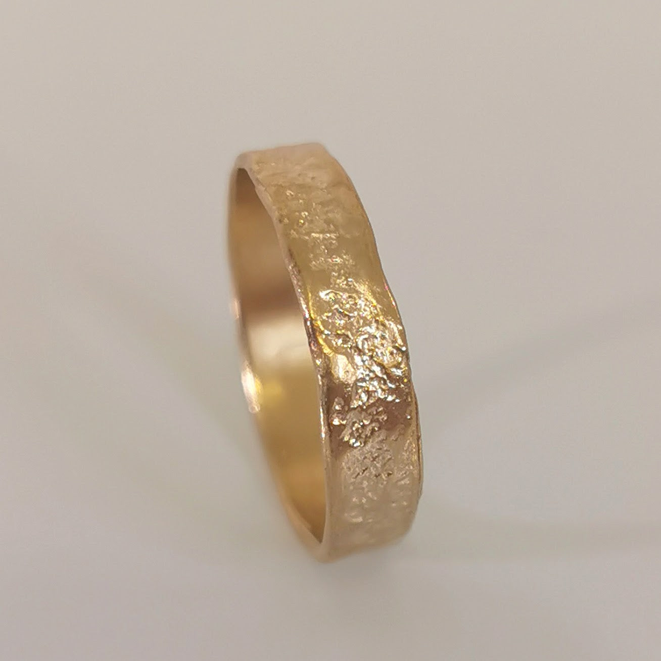 Yellow gold textured Band