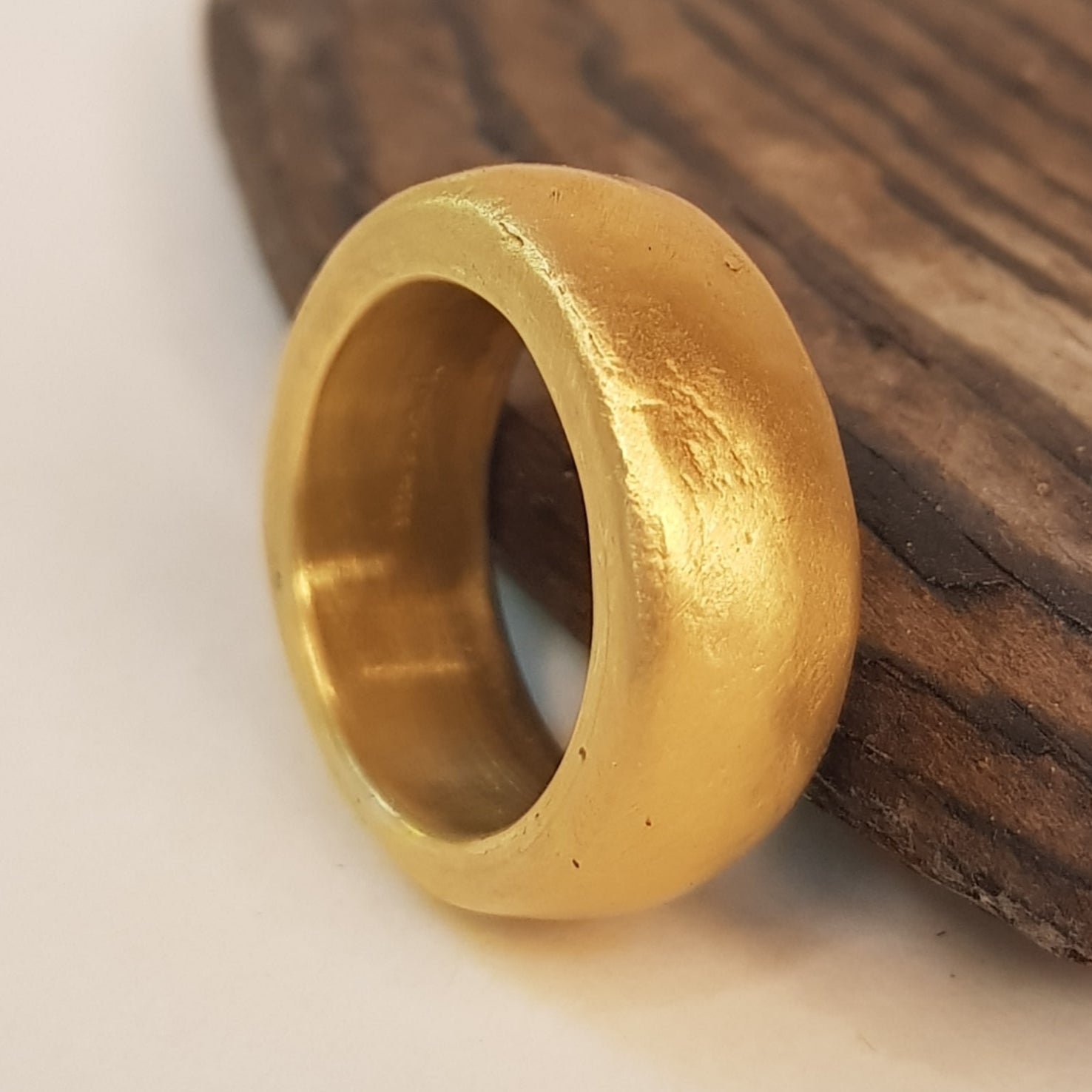 Thick 18K Solid Gold Statement Wedding Ring
