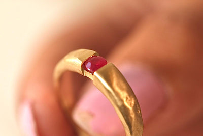 gold ruby gemstone engagement ring