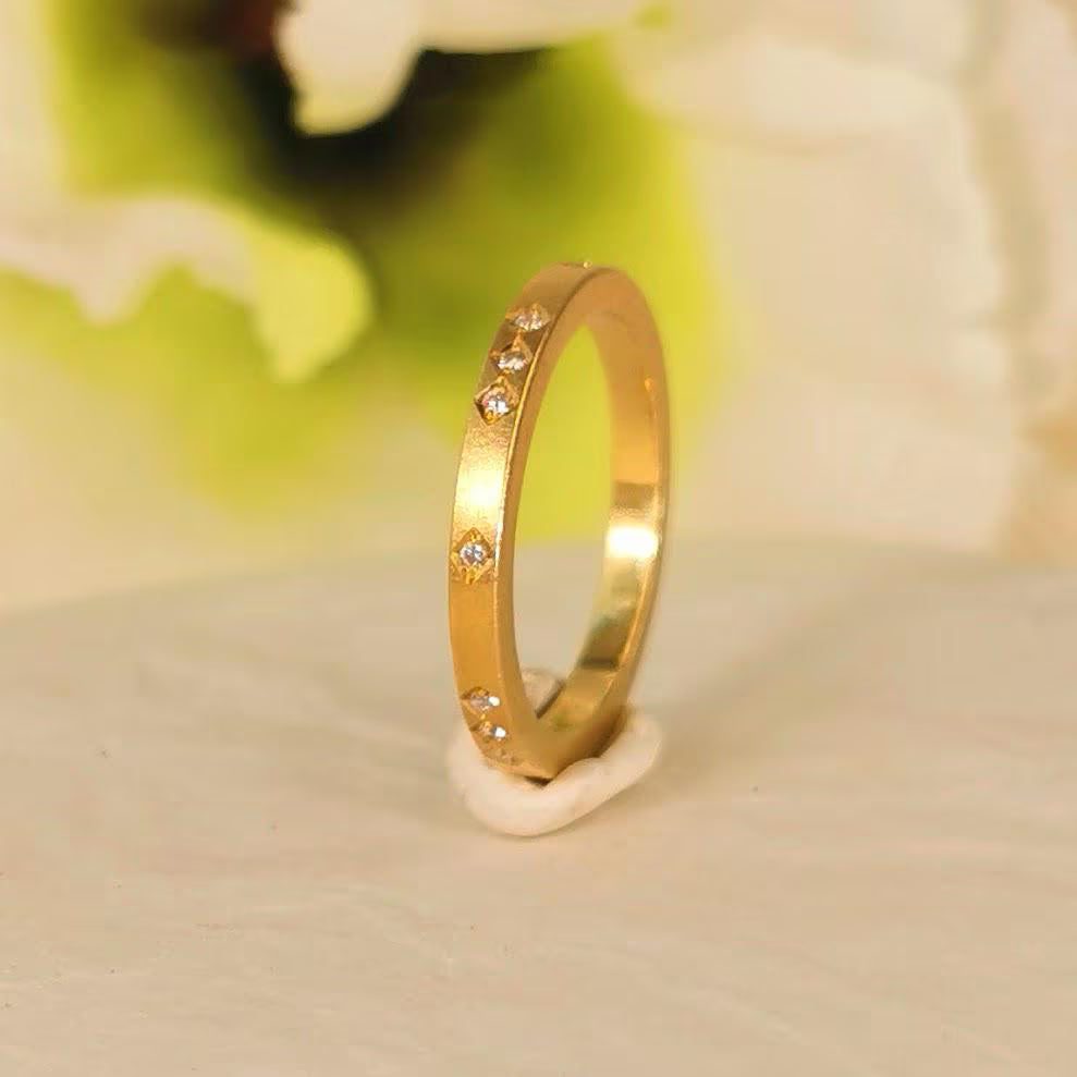 Yellow Gold and Diamond Stacking Engagement Ring