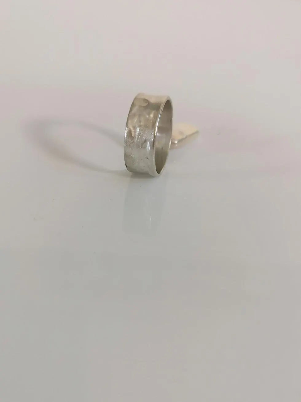 Hammered Sterling Silver Band, Statement Matte Finish Rin