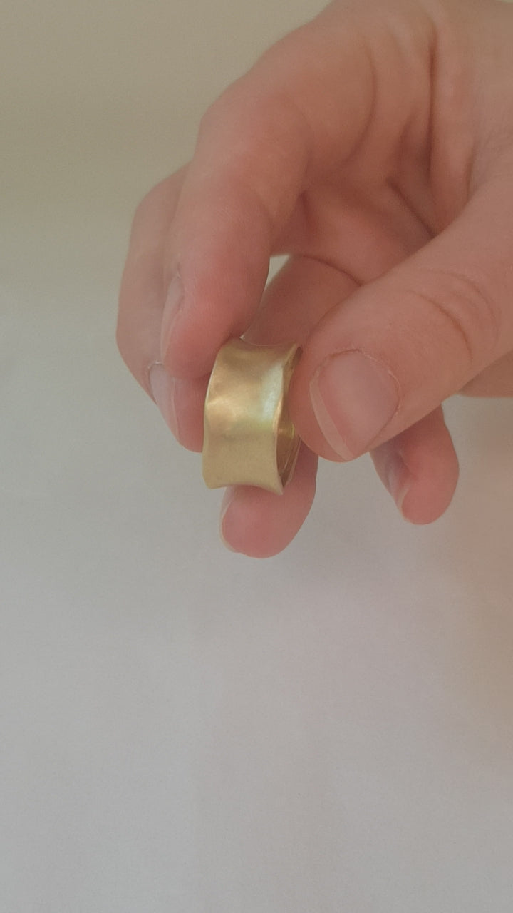 10mm Wide Wedding Ring Matte Gold Finish-ZadokGold