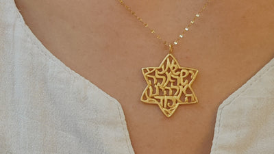 Star of David Pendant Necklace Gold Plated