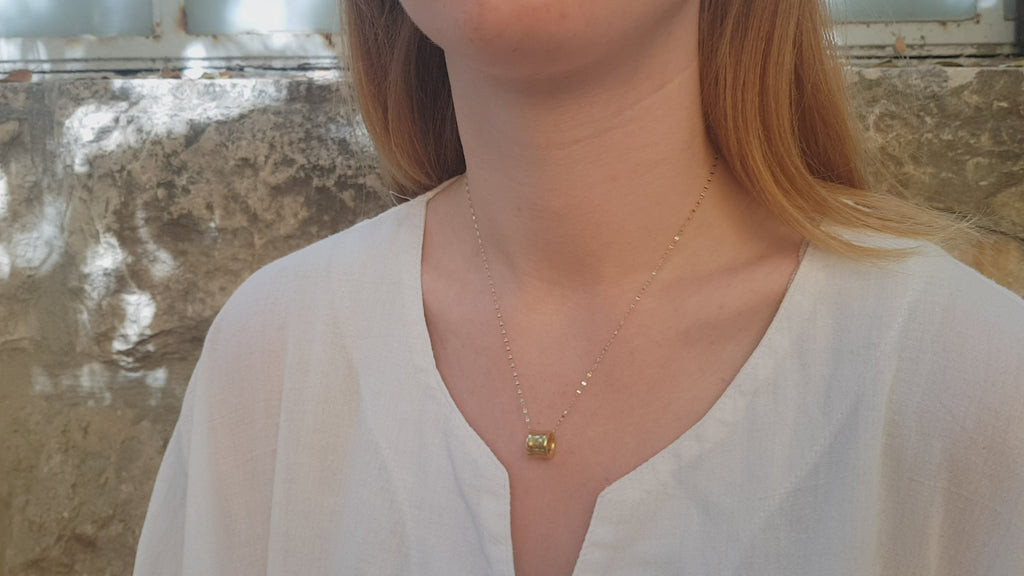 raw gold charm necklace