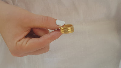 18K Gold Plated Coil Wrap Ring Textured Gold