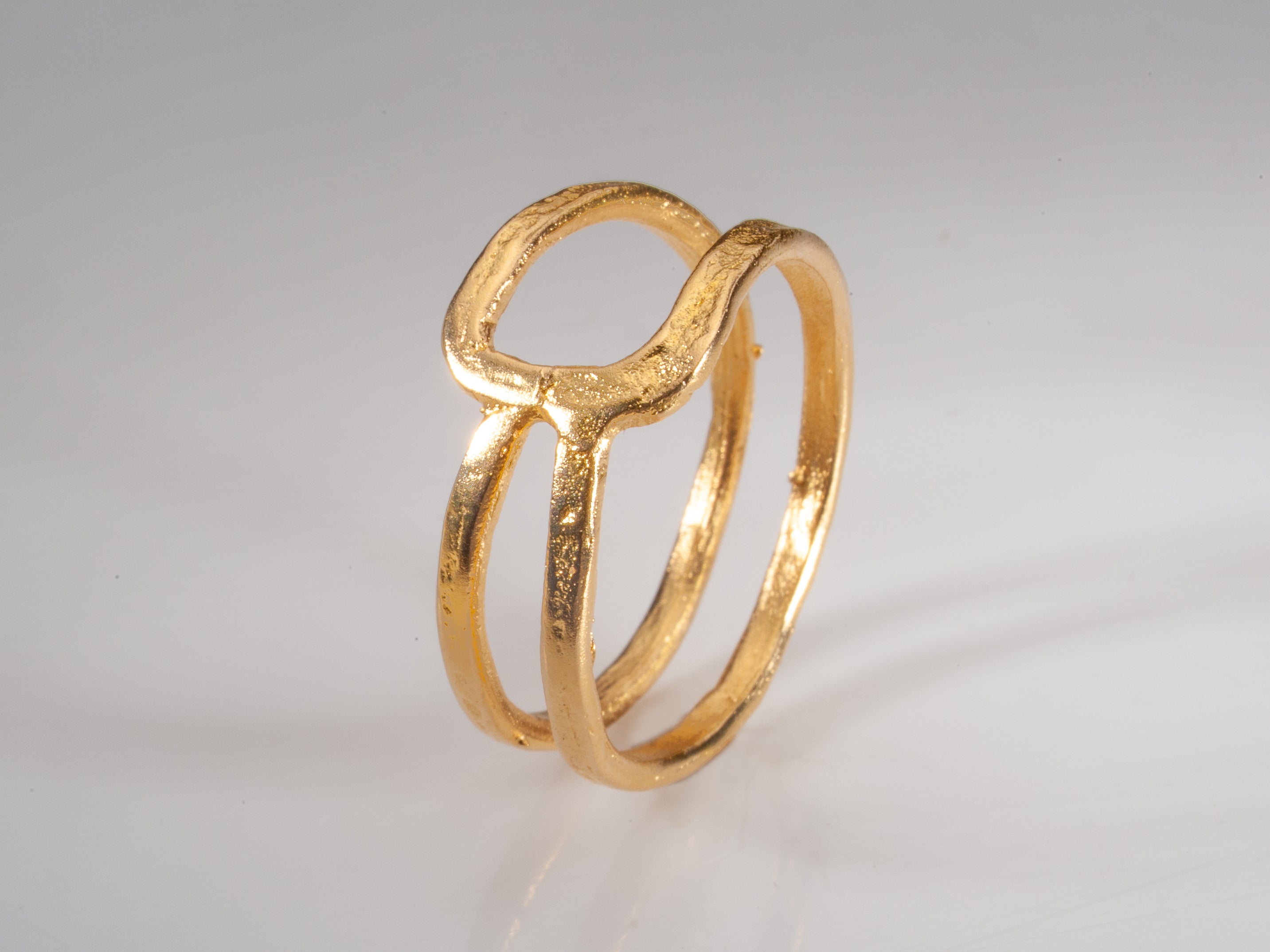 Geometric Textured Gold Ring 18k Gold plated