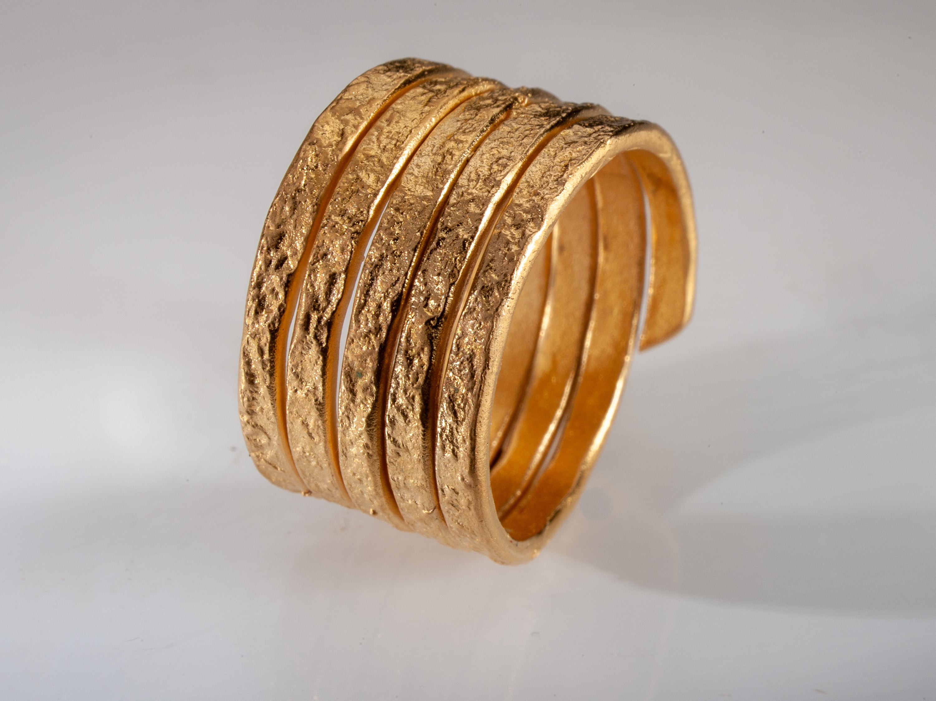 12mm Wide Spiral Wrap Ring 18K Gold Plated-ZadokGold