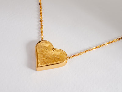 18k Gold Heart Pendant Necklace-ZadokGold