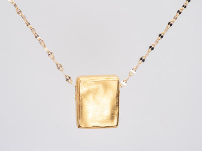 Small Matte Gold Square Pendant Necklace