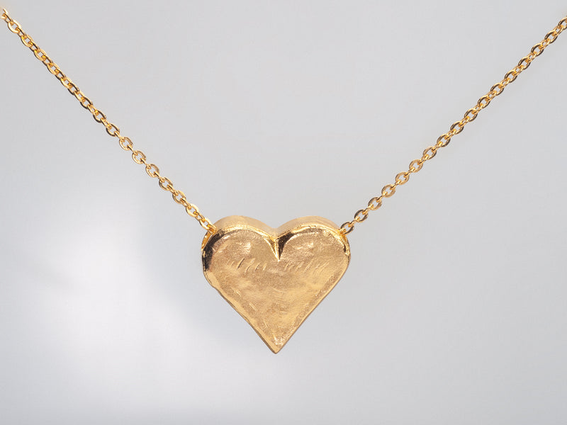 18k Gold Heart Pendant Necklace-ZadokGold