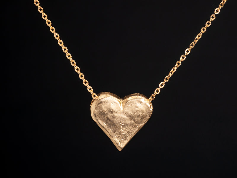 18k Gold Heart Pendant Necklace-ZadokGold