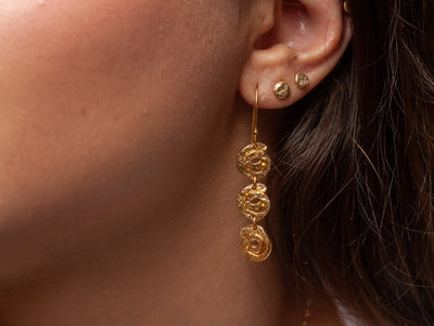 dangle gold plated spiral earrings