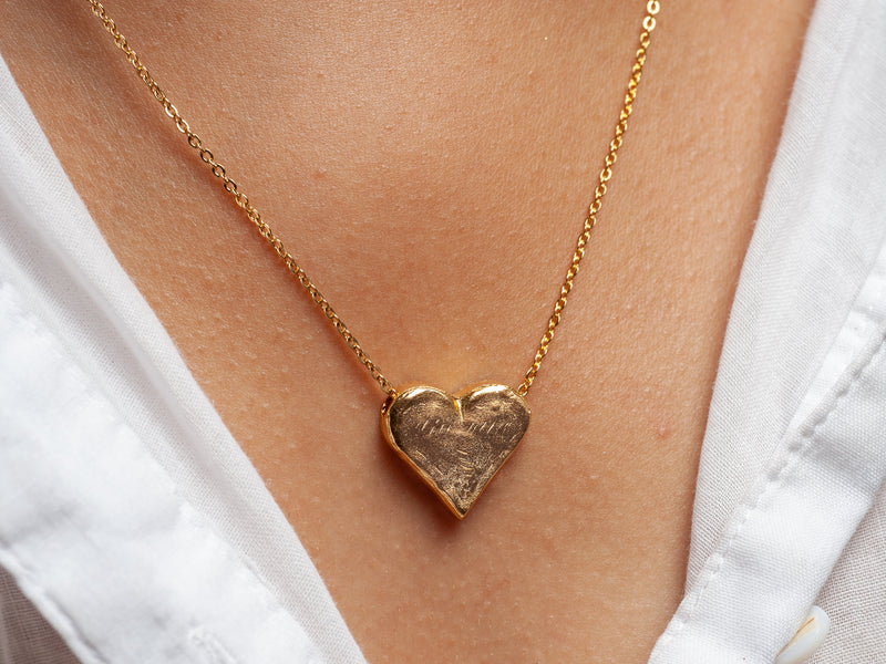 18k Gold Heart Pendant Necklace-ZadokGold