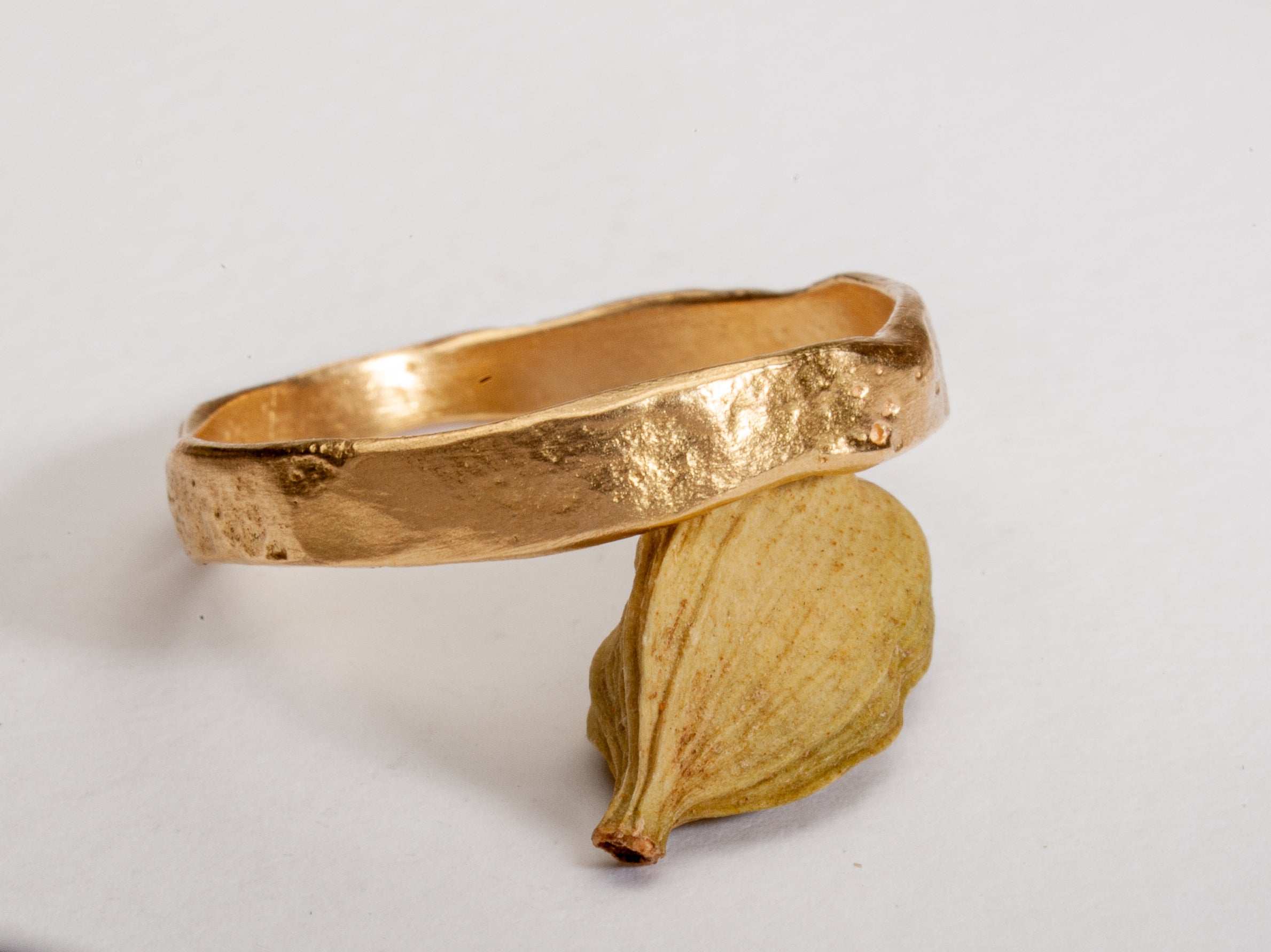 Handmade Dainty Organic Textured Gold Ring