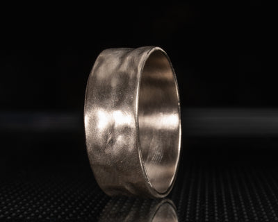 Solid Gold Wedding Ring 8mm Textured Matte Finish-ZadokGold