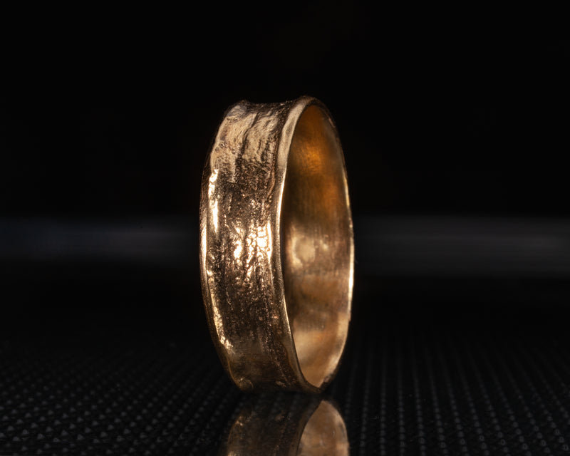 Ancient Organic Raw Textured 18k Gold Ring-ZadokGold