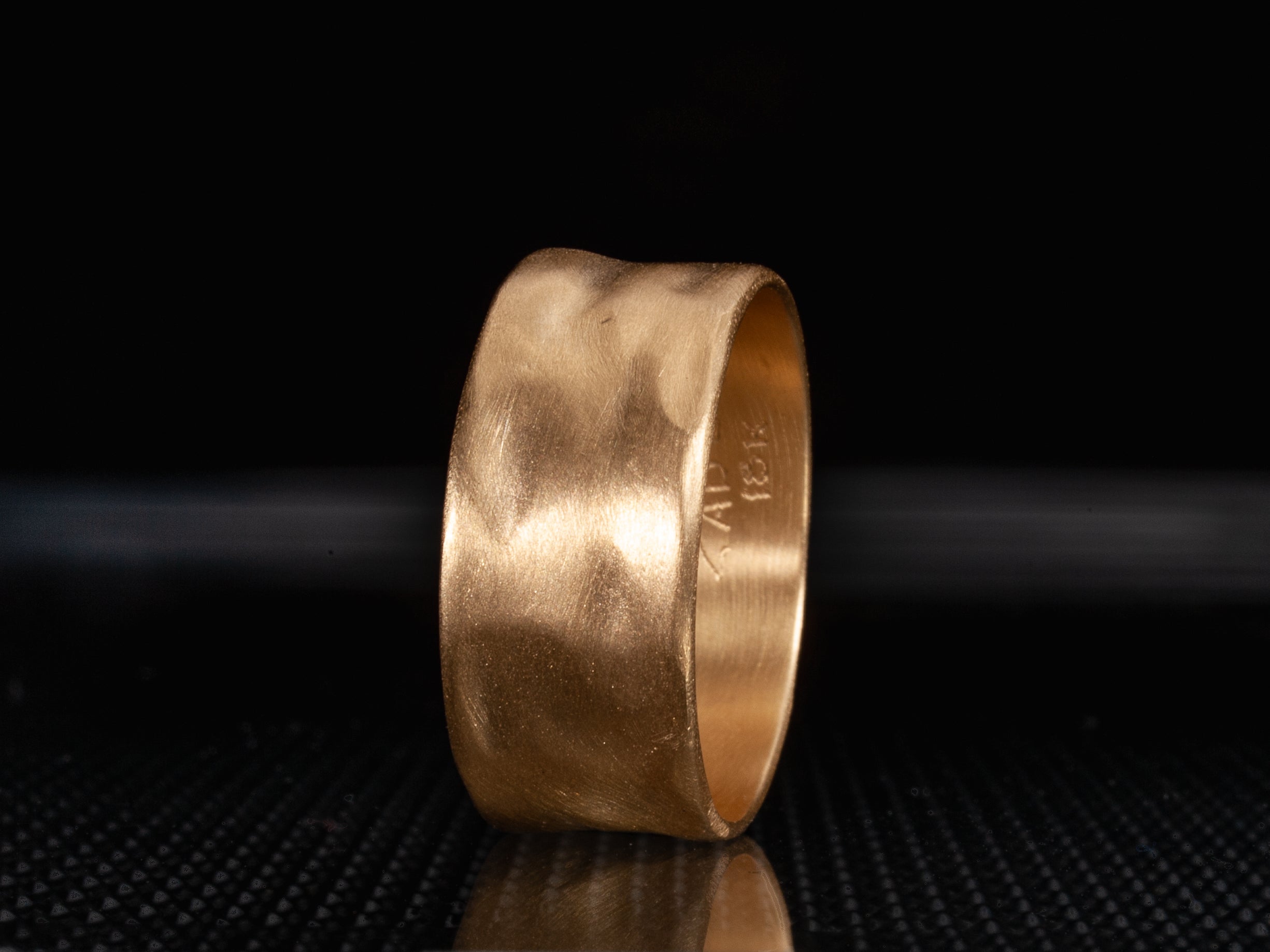 Solid Gold Wedding Ring 8mm Textured Matte Finish