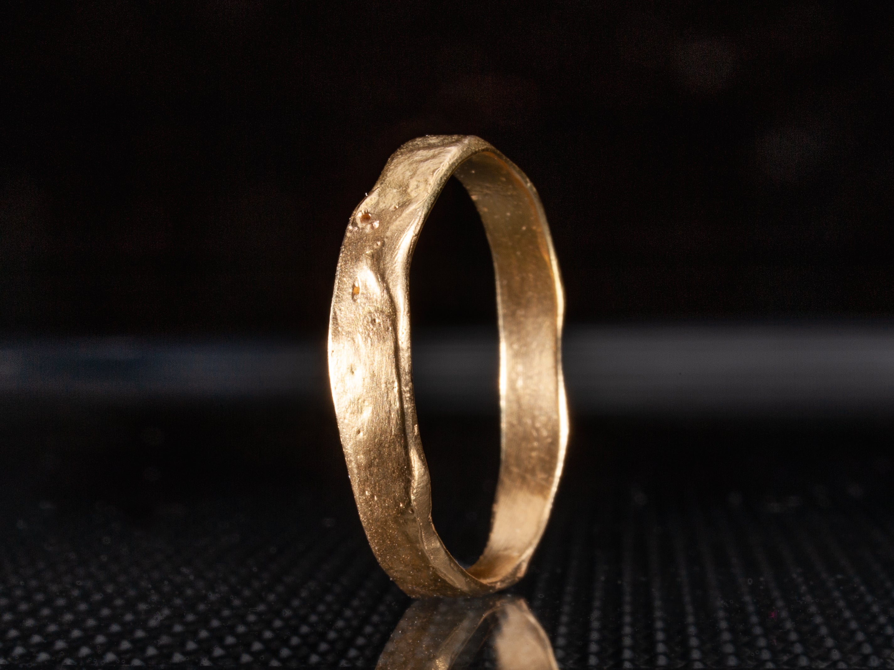 Handmade Dainty Organic Textured Gold Ring