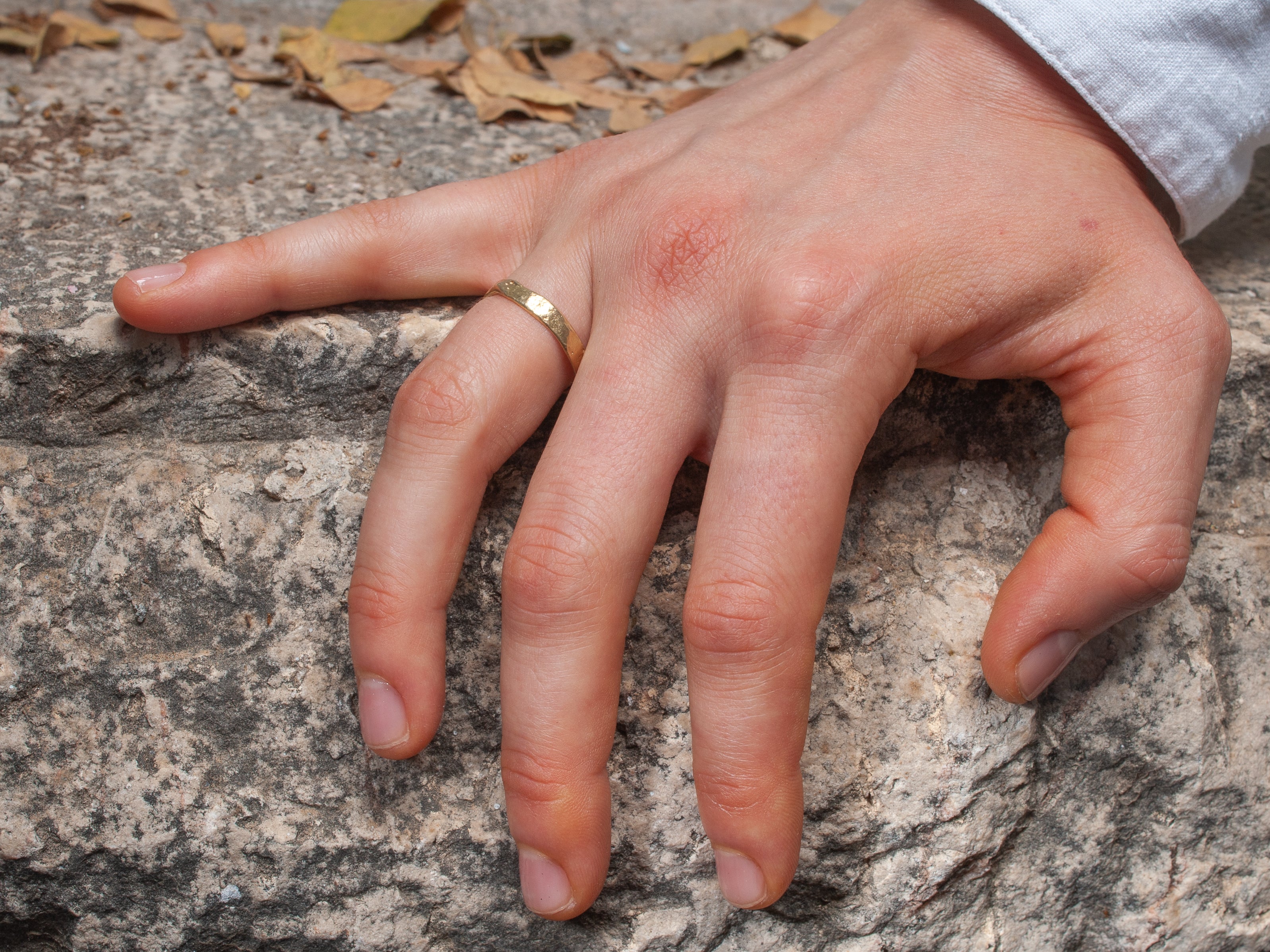 Handmade Dainty Organic Textured Gold Ring