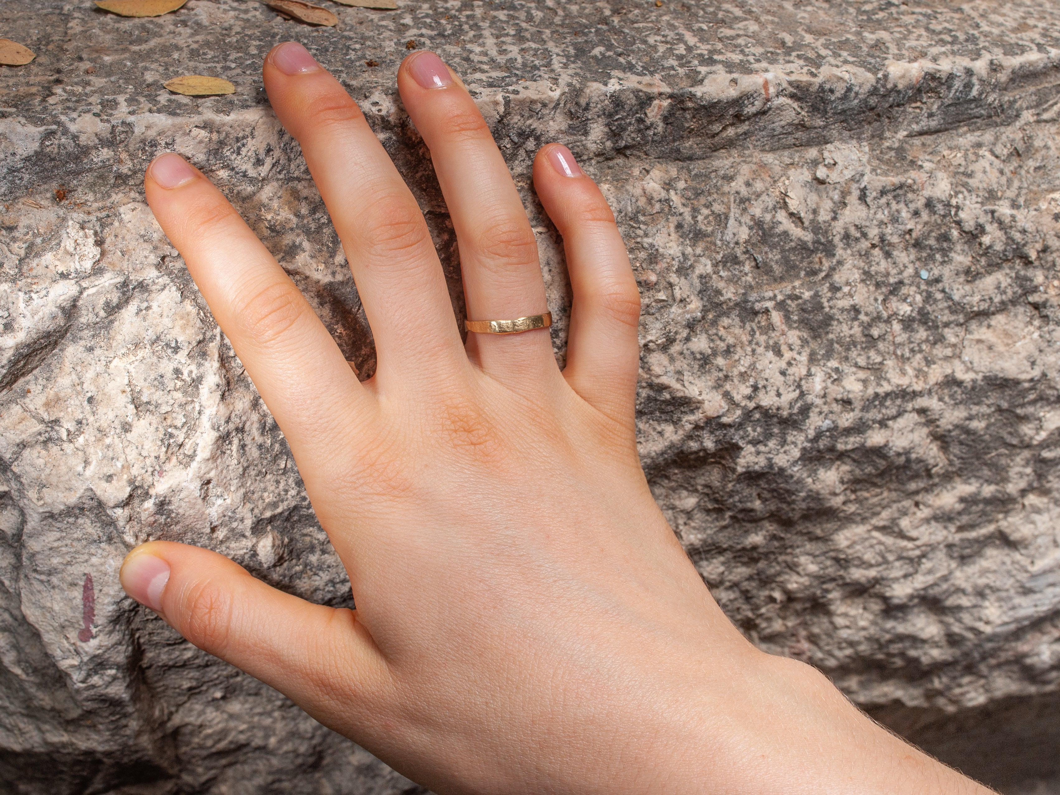 Handmade Dainty Organic Textured Gold Ring