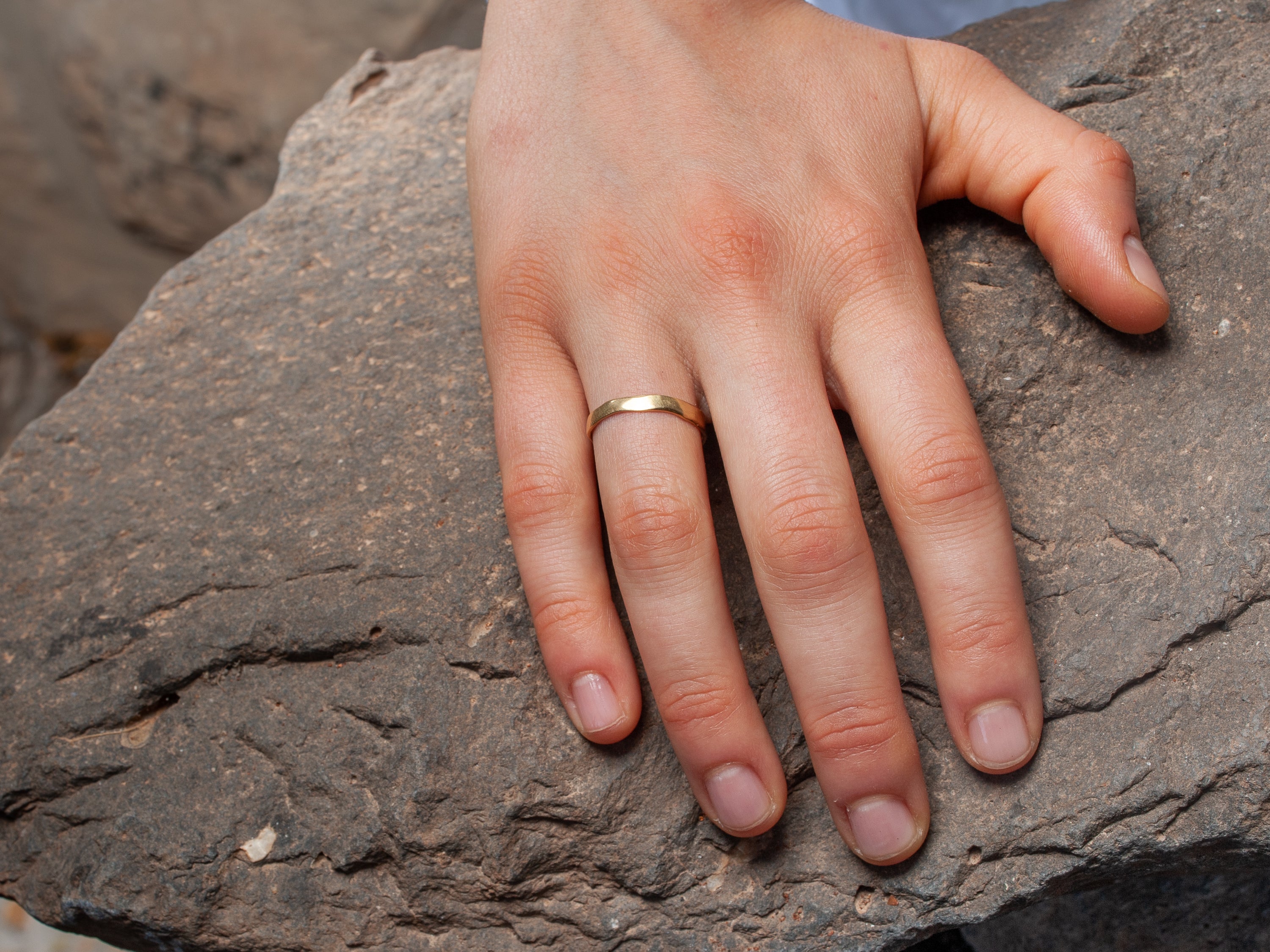 14k Handmade Smooth Matte Gold Ring