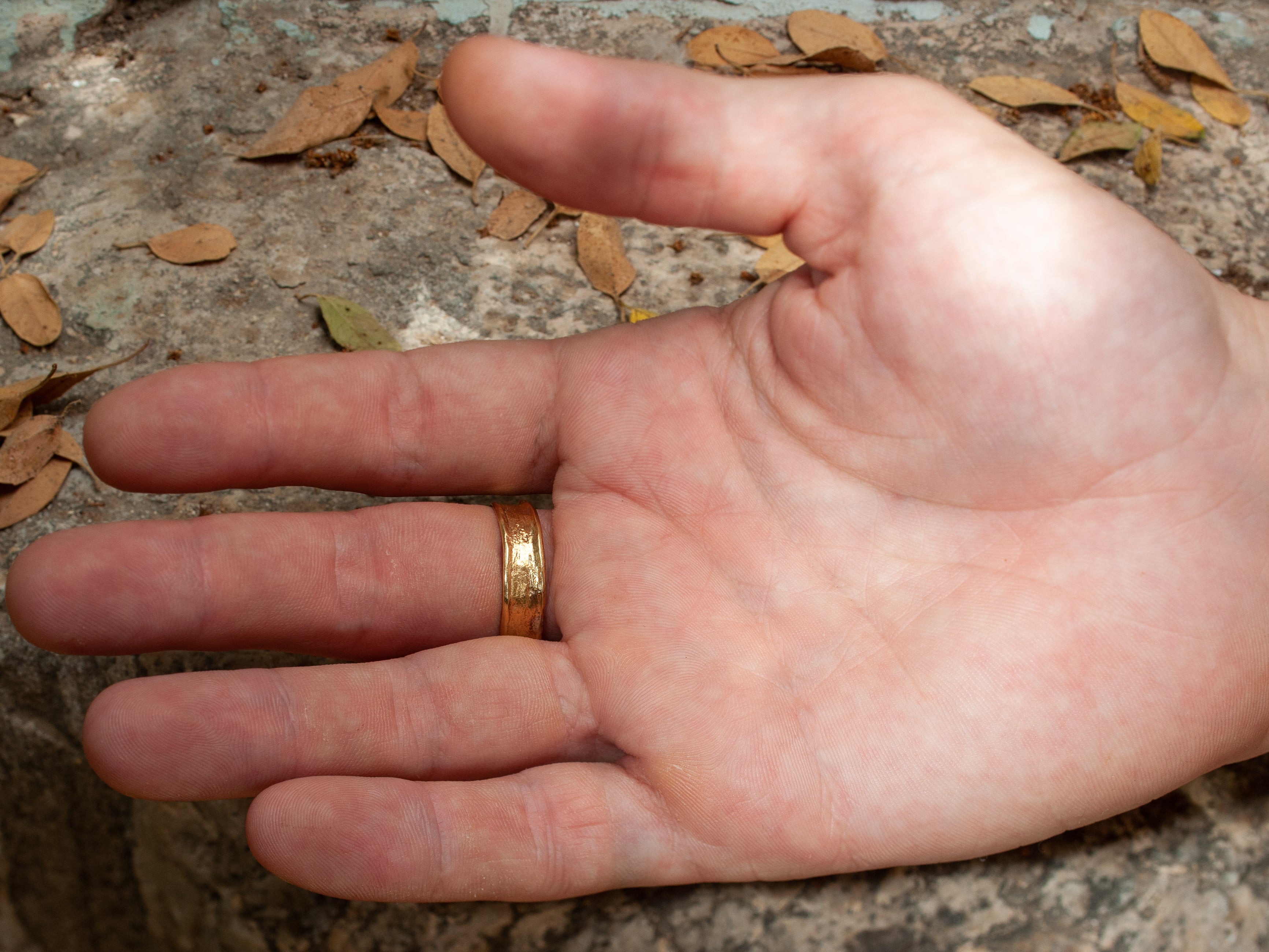 Ancient Organic Raw Textured 18k Gold Ring