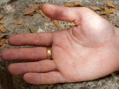 Ancient Organic Raw Textured 18k Gold Ring-ZadokGold