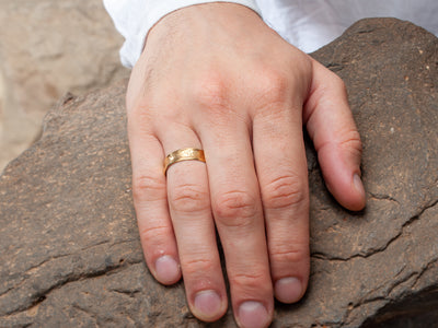 Ancient Organic Raw Textured 18k Gold Ring-ZadokGold