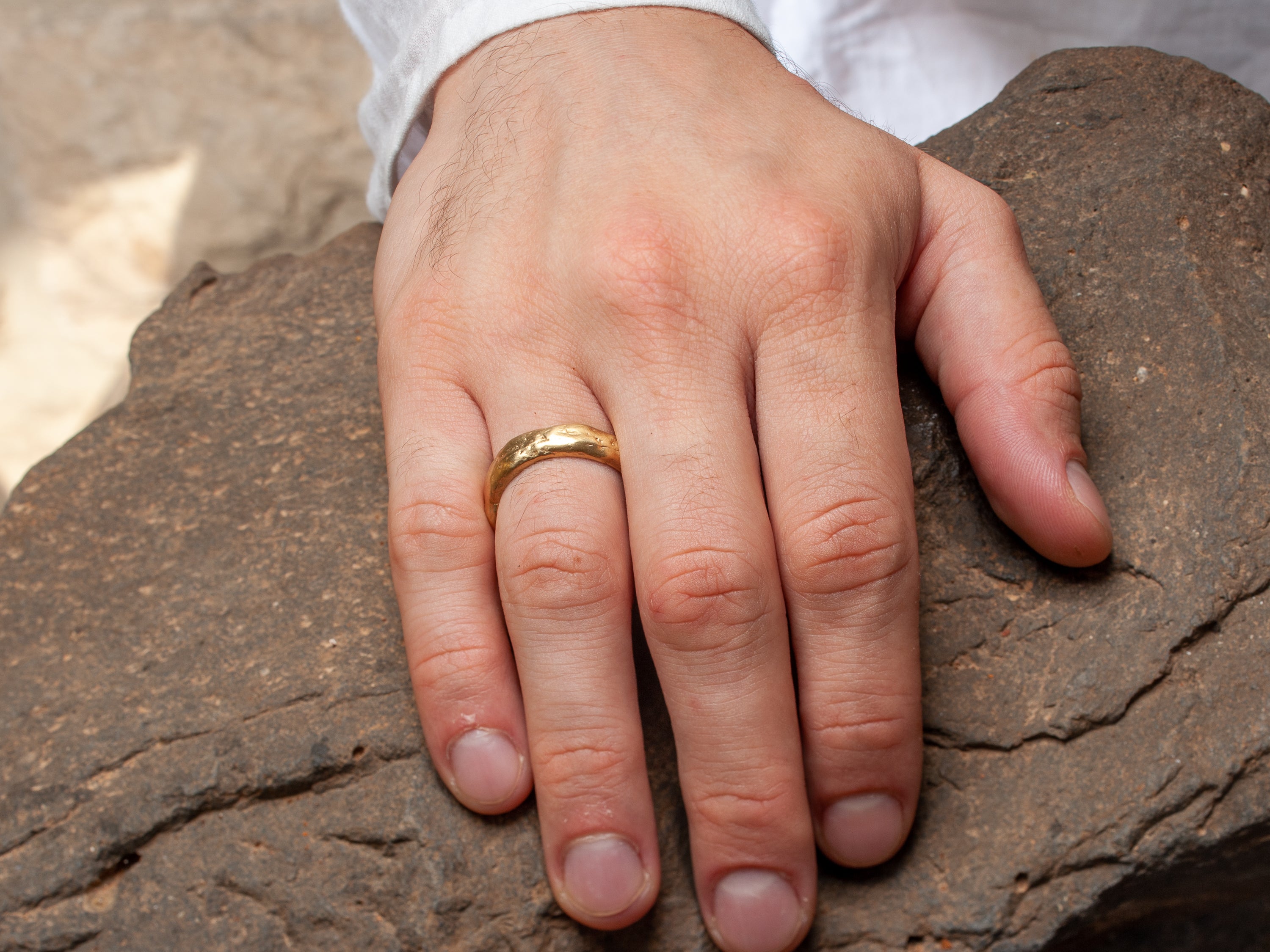 Chunky Melted Gold 18K Wedding Ring