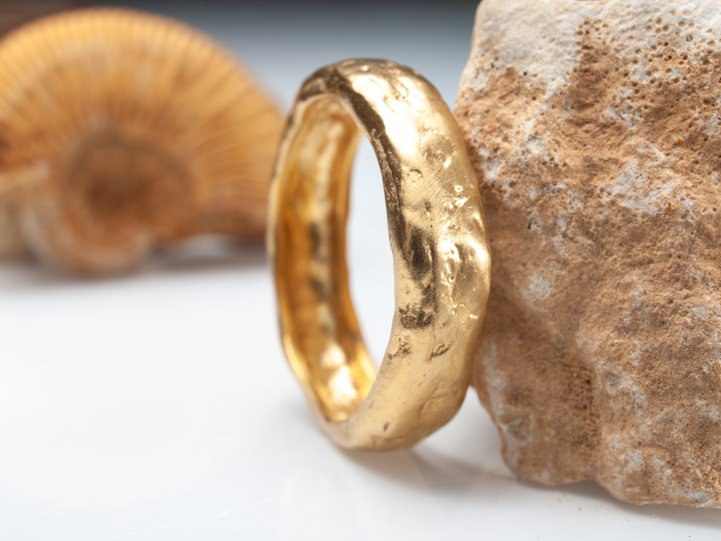 Chunky Melted Gold 18K Wedding Ring