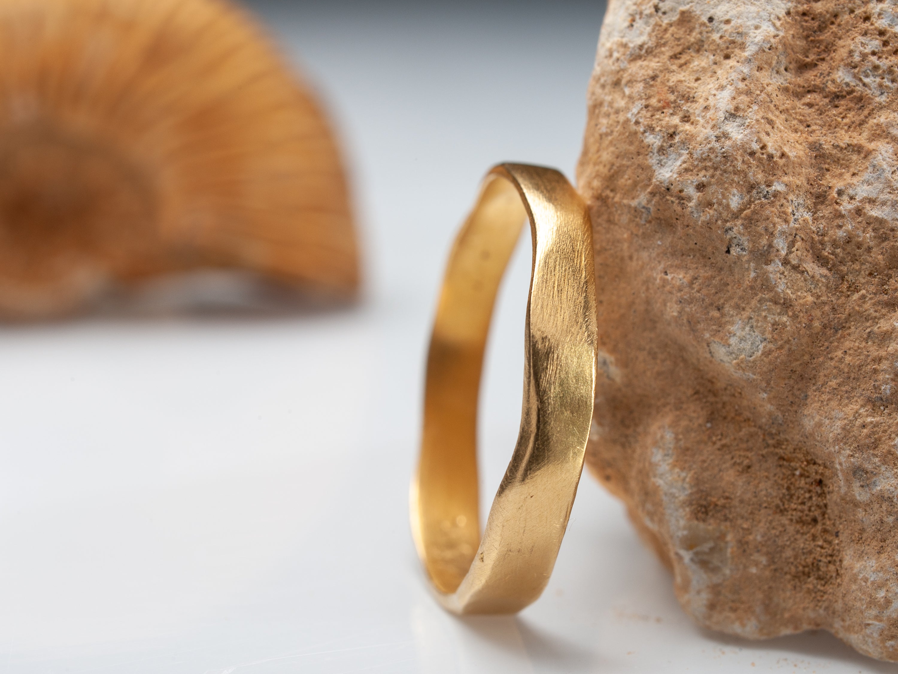 14k Handmade Smooth Matte Gold Ring