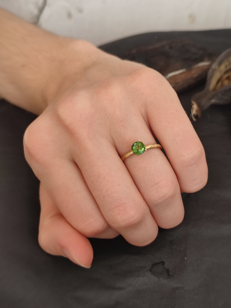 Tourmaline Gemstone Engagement Ring 18k Gold