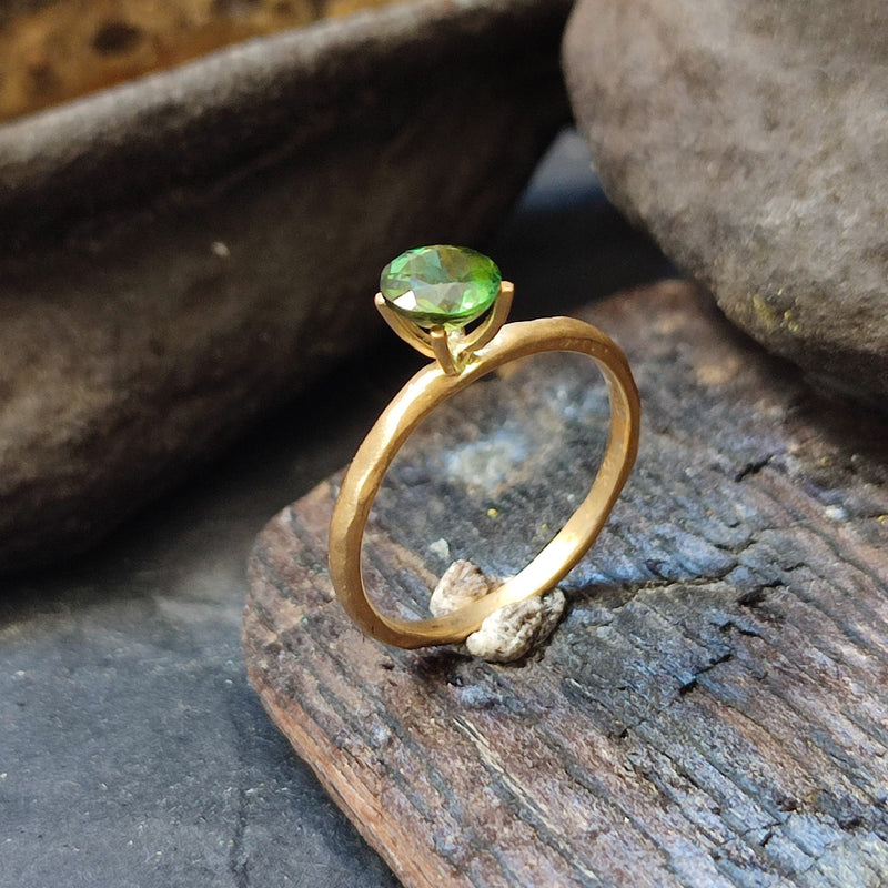 womens green gemstone ring