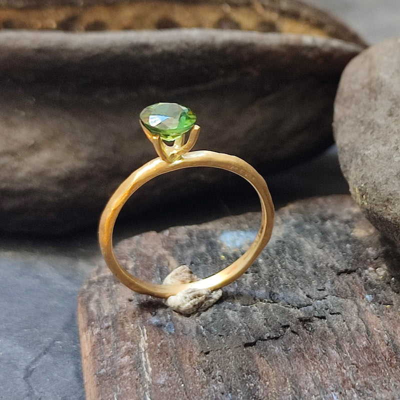 Tourmaline Gemstone Engagement Ring 18k Gold