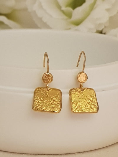 18k textured gold earrings