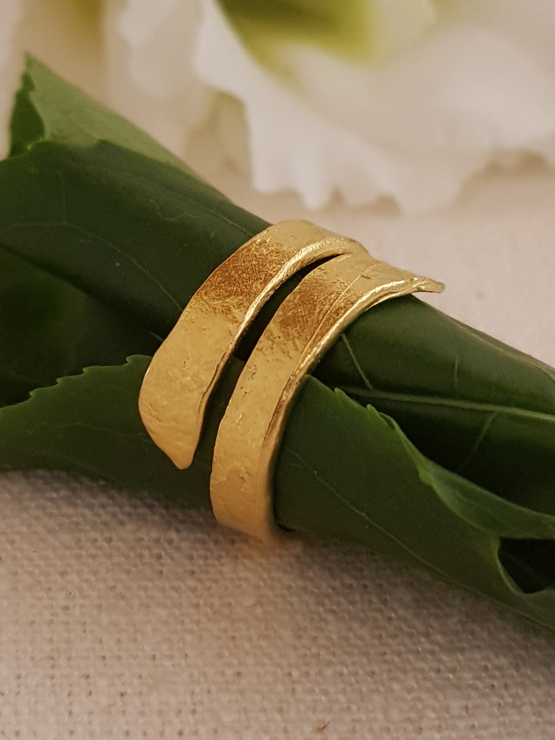 18k Textured Gold Spiral Wrap Ring