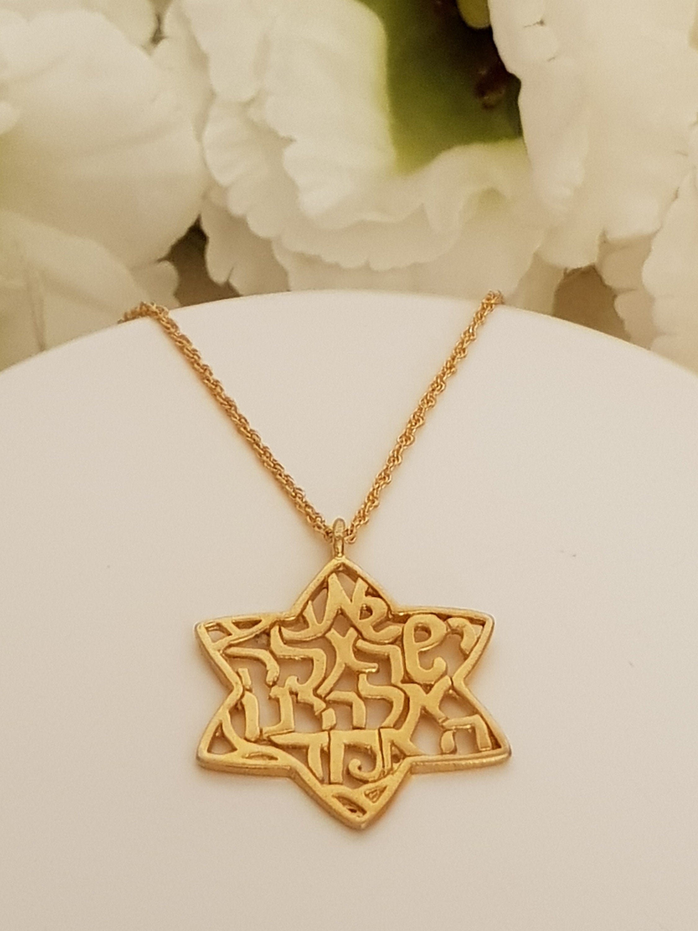 Star of David Pendant Necklace Gold Plated