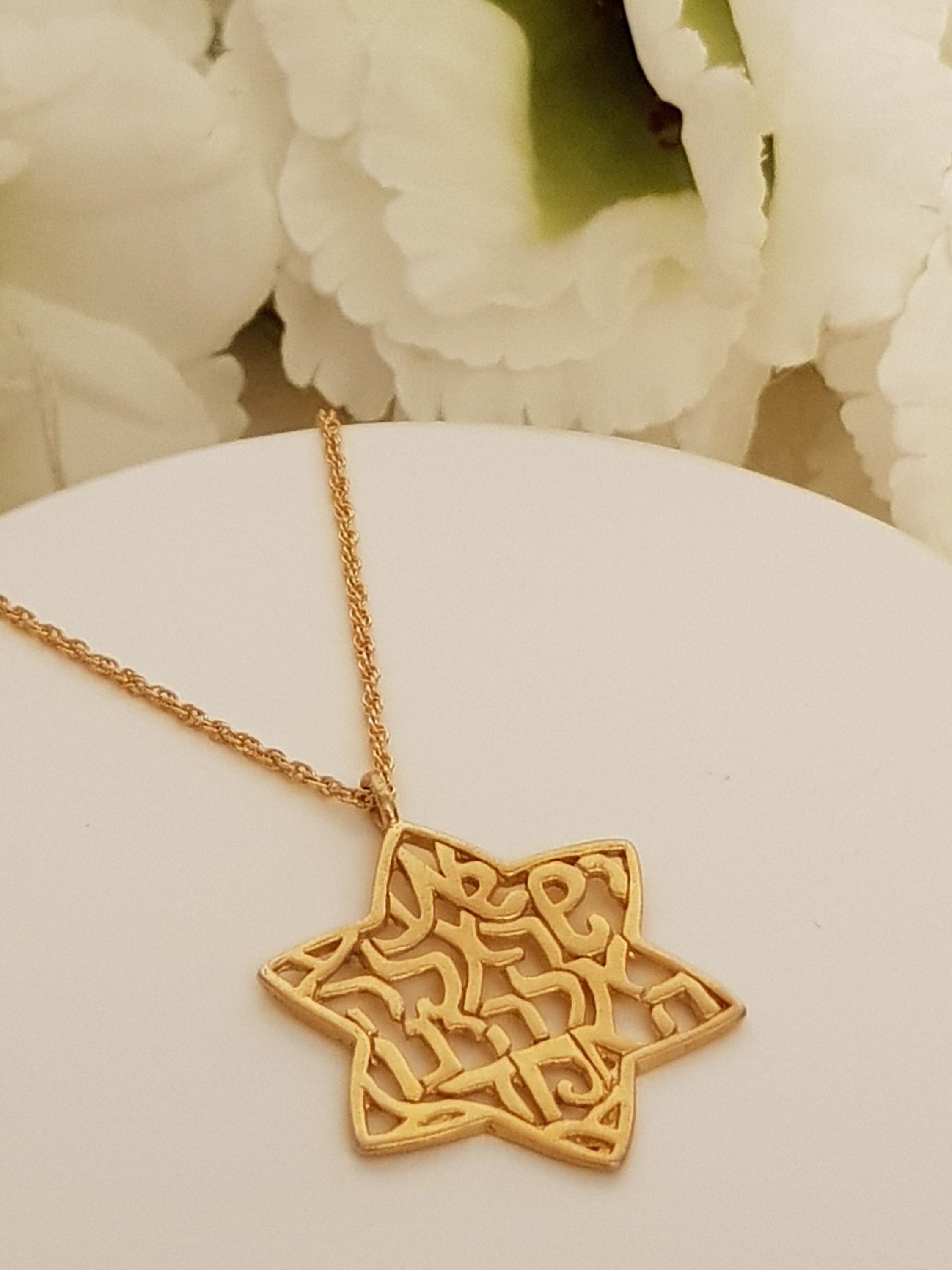 Star of David Pendant Necklace Gold Plated